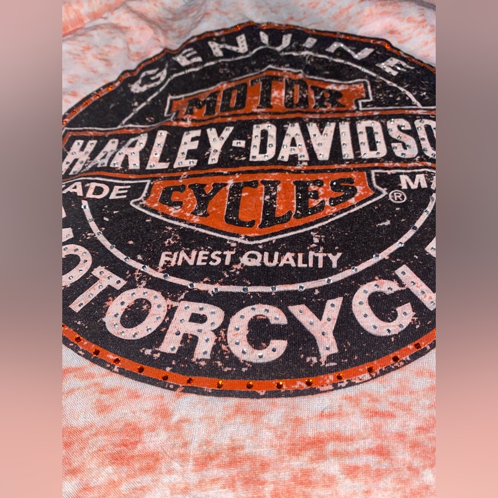 Harley-Davidson Orange and Black Graphic Tee